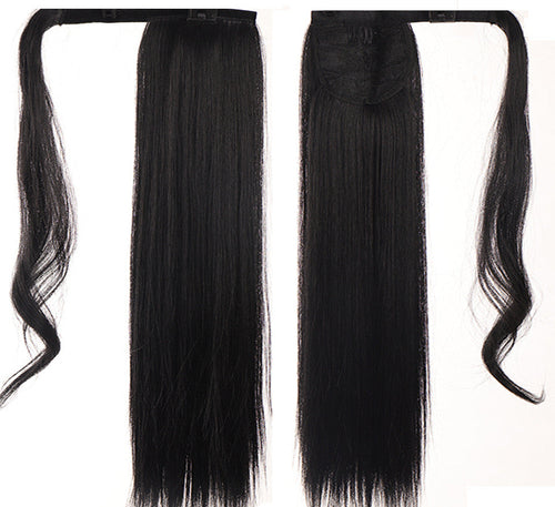 Synthetic Straight Long Hair Wig with Velcro Attachment Fluffy